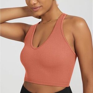 Ododos Burnt Orange Ribbed Tank